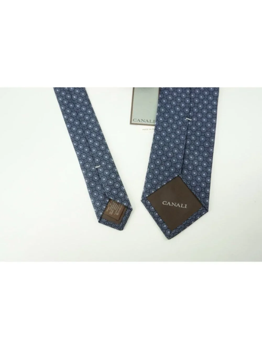 Canali Indigo Baby Blue Ditsy Micro Floral Tie Brand New With Tags